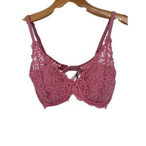 Victorias Secret size 34C Pink Lace Lined Demi Bra  Adjustable Straps